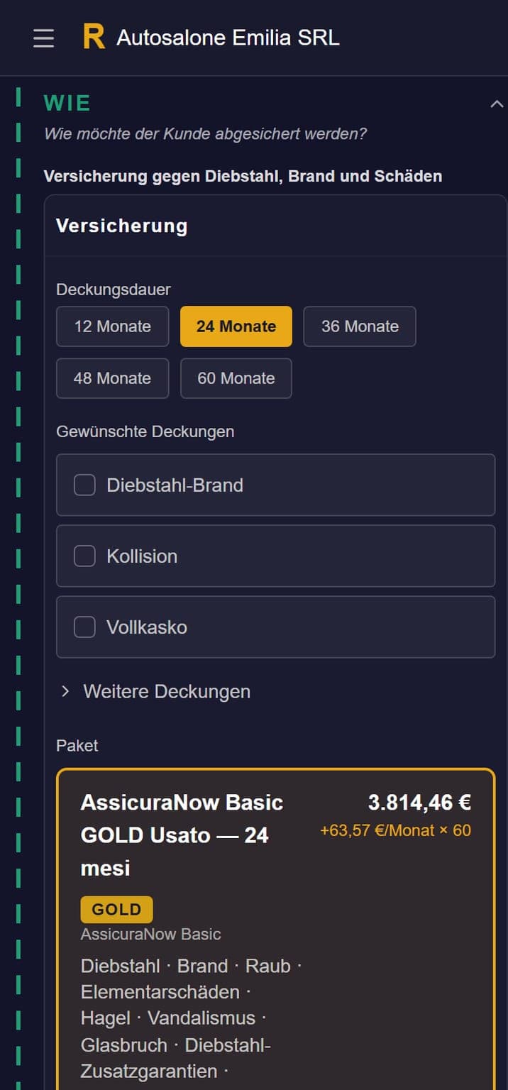 Wie er es absichert